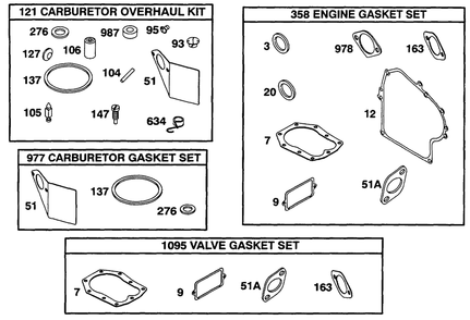 Kits/Gasket Set Diagram and Parts List for 19A402-0699-XX  Briggs and Stratton Engine